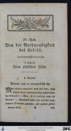 I. Theil. Vom physischen Übel.