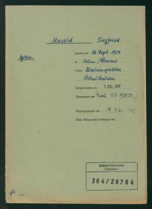 Unseld, Siegfried * 28.09.1924
