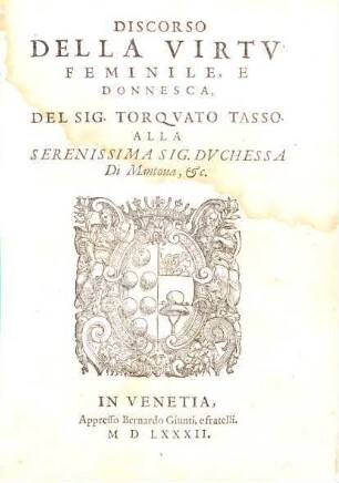 Discorso della virtù feminile e domesca