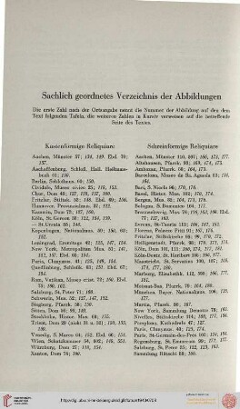 Sachlich geordnetes Verzeichnis der Abbildungen