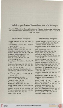 Sachlich geordnetes Verzeichnis der Abbildungen