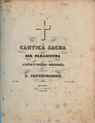 Cantica sacra, die Parasceves : a 4, 5 et 6 vocibus exercenda