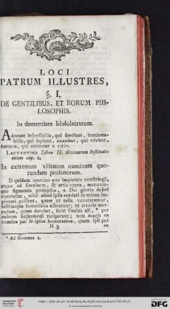§. I: De gentilibus, et eorum philosophis