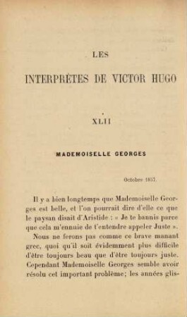XLII Mademoiselle Georges