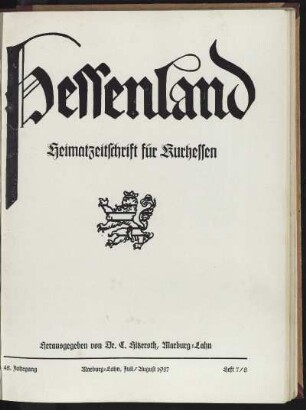 Heft 7/8, Juli/August 1937