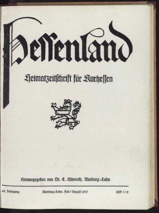 Heft 7/8, Juli/August 1937