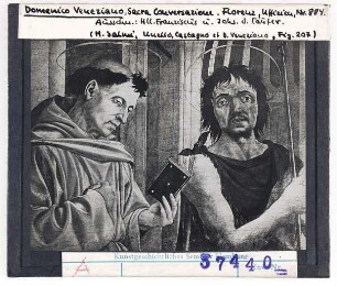 Domenico Veneziano: Hl. Franziskus und Johannes der Täufer, Altartafel von Sta. Lucia dei Magnoli, Sacra Conversazione, Florenz, Uffizien