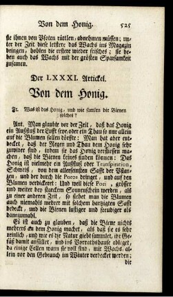 Der LXXXI. Artickel. Von dem Honig.