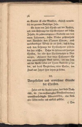 XII. Vorgestellter und erwiesener Glaube der Christen
