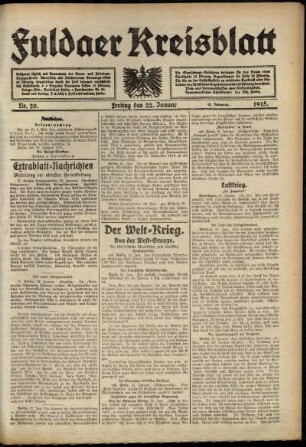 Ausgabe vom Freitag, den 22. Januar 1915.