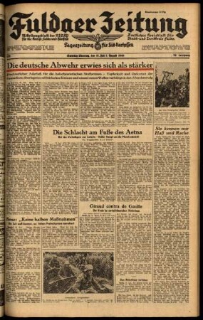Ausgabe vom Samstag, den 31. Juli 1943.