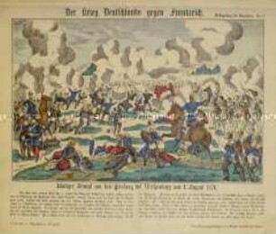 Schlacht am Geisberg bei Weißenburg am 4. August 1870 - Bilderbogen (Nr. 7 der Serie "Der Krieg Deutschlands gegen Frankreich")