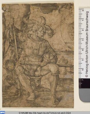 Sitzender Landsknecht