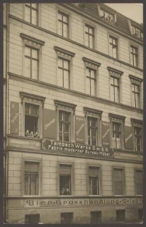 Ansichtskarte „Fabrik moderner Bureau-Möbel“, Hollmannstraße