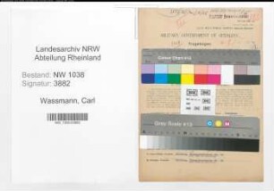 Entnazifizierung Carl Wassmann , geb. 03.09.1885 (Beamter)