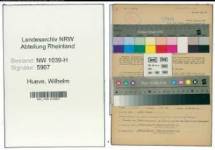 Entnazifizierung Wilhelm Hueve , geb. 16.04.1912 (Beamter)