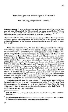 Betrachtungen zum dreiachsigen Erdellipsoid