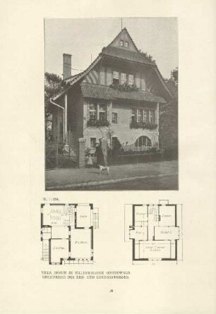 Villa Braun in Villenkoloie Grunewald. Grundrisse des Erd- und Obergeschosses