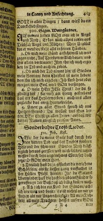 Sonderbahre Trost-Lieder.