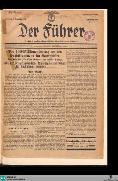 Titelseite einer Zeitung