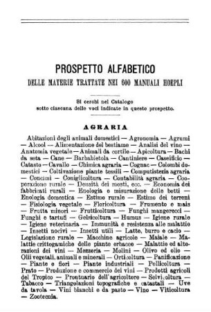 Prospetto Alfabetico.