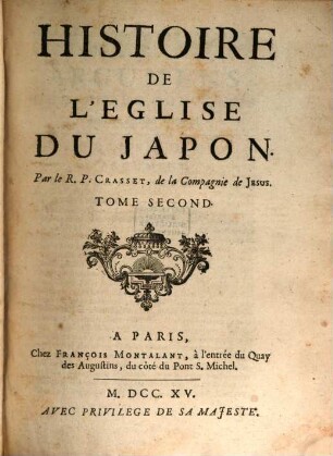 Histoire De L'Église Du Japon, 2