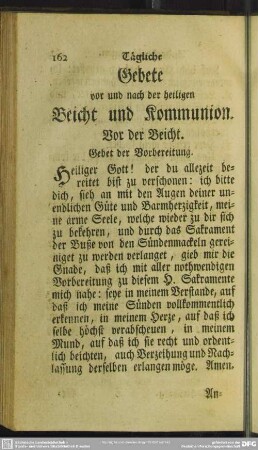 Gebete vor und nach der heiligen Beicht und Kommunion