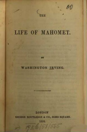 The life of Mahomet