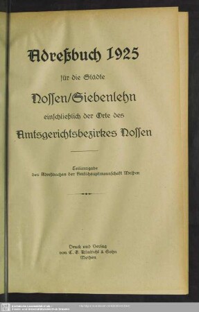 Teil V: Stadt Nossen/Siebenlehn
