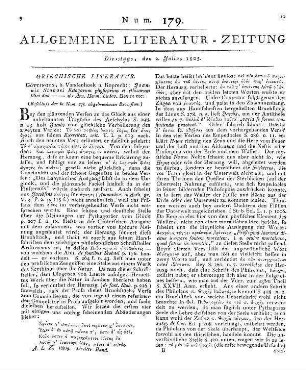 Johannes : Eclogarum physicarum et ethicarum etc. (Beschluß der in Num. 178. abgebrochenen Recension.)