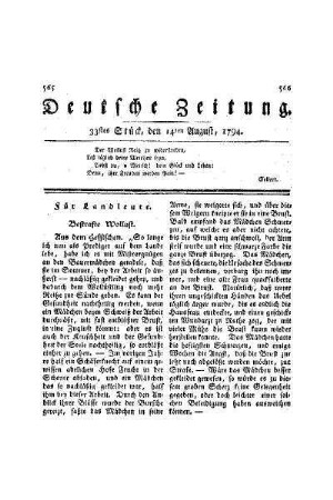 Für Landleute : bestrafte Wollust
