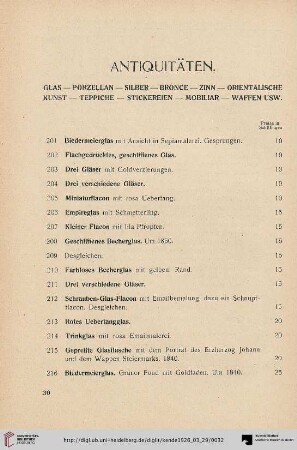 Antiquitäten (Nr. 201-494d)