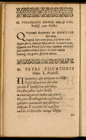 M. Petri Piscatoris Hebr. L. Profess. ...