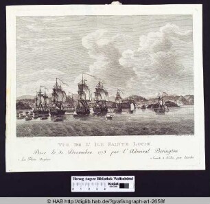 Topographische Ansicht der Insel Sainte Lucie.