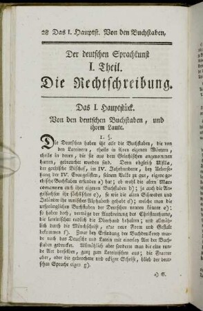 I. Theil. Die Rechtschreibung
