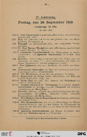 IV. Auktionstag (Nr. 1295-1563)