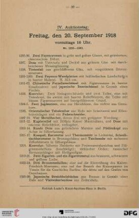 IV. Auktionstag (Nr. 1295-1563)