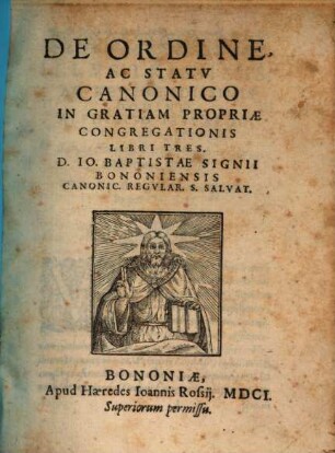 De ordine ac statu canonico in gratiam propriae congregationis libri III