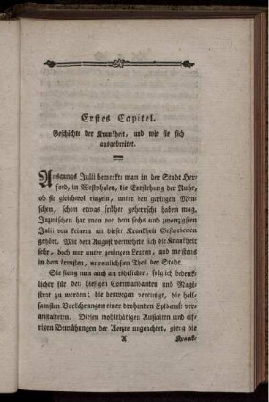 Erstes Capitel. Geschichte der Krankheit, und wie sie sich ausgebreitet.