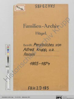 Schreiben von Alfred Krupp an Sophus Goose, Ludwig Klüpfel, Alfred Pieper und Carl Meyer (Prokura)