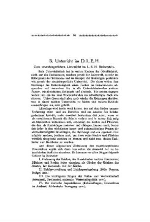 Unterricht im D.L.E.H.
