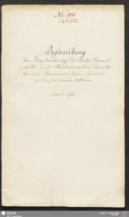 Beschreibung des Kunstrades auf der Grube Himmelfarth Sammt Abraham vor dem Donathsthor in der Halsbrückner Refier - 17.6914 4.