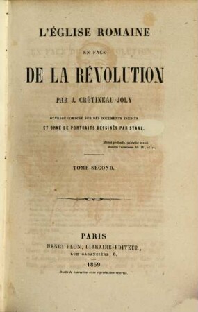 L'église romaine en face de la Révolution, 2