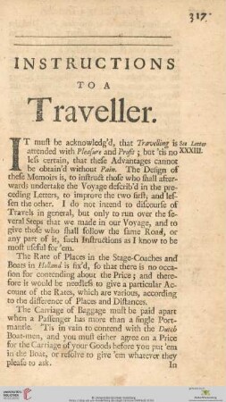 Instructions to a Traveller