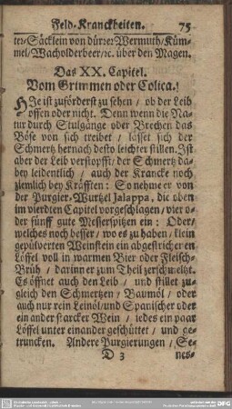 Das XX. Capitel. Vom Grimmen oder Colica