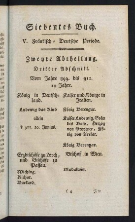 167-232, Siebentes Buch. V. Fraenkisch-Deutsche Periode. Zweyte Abtheilung. Dritter Abschnitt. vom Jahre 899 bis 911.