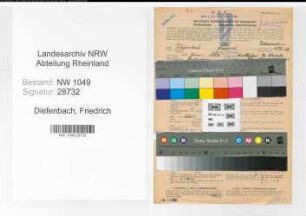 Entnazifizierung Friedrich Diefenbach , geb. 11.06.1888 (Postbeamter)