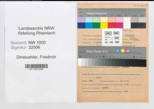 Entnazifizierung Friedrich Dinstuehler, geb. 04.03.1914 (Assessor)