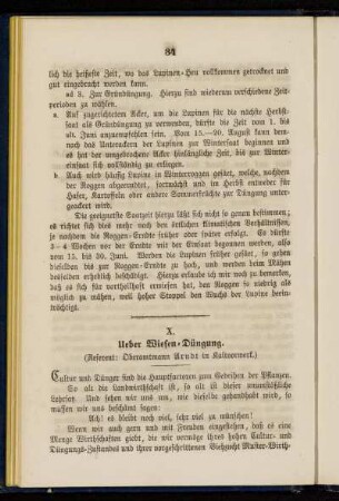 X. Ueber Wiesen-Düngung