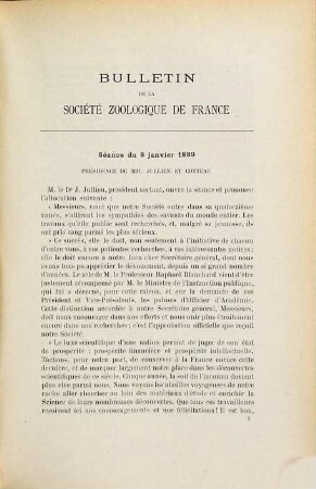 Bulletin de la Société Zoologique de France. 14. 1889